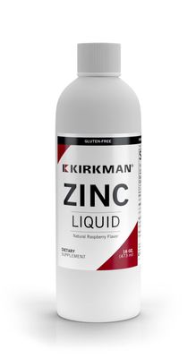 Kirkman - Zinc Liquid - New Formulation -- 16 oz -- Flavored with Natural Raspberry -- Free of Common Allergens