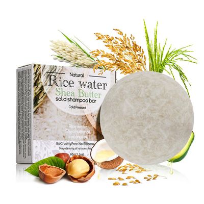 Ganepwns Rice Shampoo Bar for Hair, pH Balanced- Solid Shampoo Soap Easy for Travel - SLS Free Rice Water Hair Soap for All Hair Types