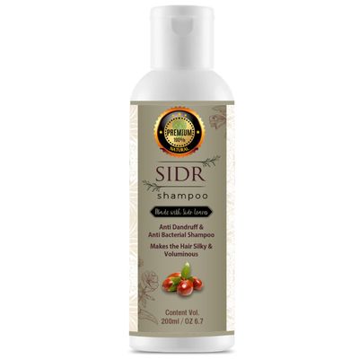 Sidr Shampoo - 100 Pure Natural Jujube Leaf Shampoo, Relaxing, Natural Herbal Cleanser for Hair Scalp Health- Hair Growth, and Skin Detox, No Additives, Chemical-Free, 200ml