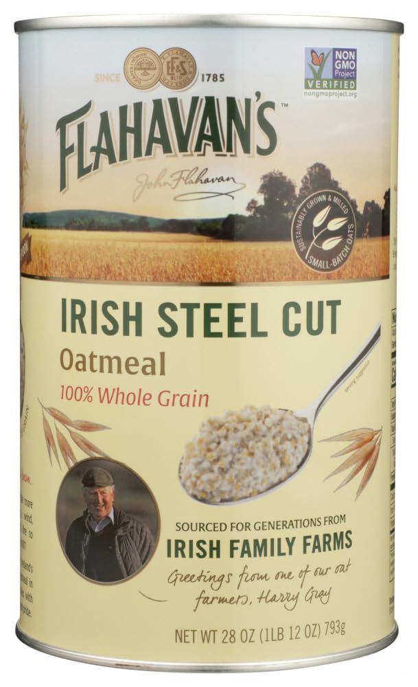 Flahavan&#39;s Irish Steel Cut Oatmeal Tin, 28 Ounce (Pack of 2)