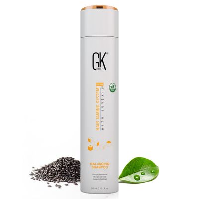 GK HAIR Balancing Shampoo Cleanses and Removes Buildup with Keratin Treatment For Oily Control Flaky Itchy Dry Scalp Thinning nourishing Hair Sulfate Free Women and Men - 10.1 Ounce