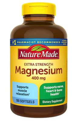 Nature Made Magnesium 400 mg Oxide Extra Strength 180 softgels, 180 Supply Days-1 Softgel Daily with Water and a Meal- Bundeled with nalkot-Suppliment Guide