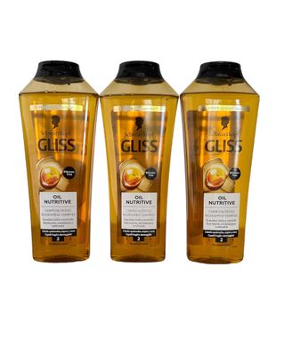 Gliss Shampoo Oil Nutritive 13.6 Ounce (400ml) (3 Pack)