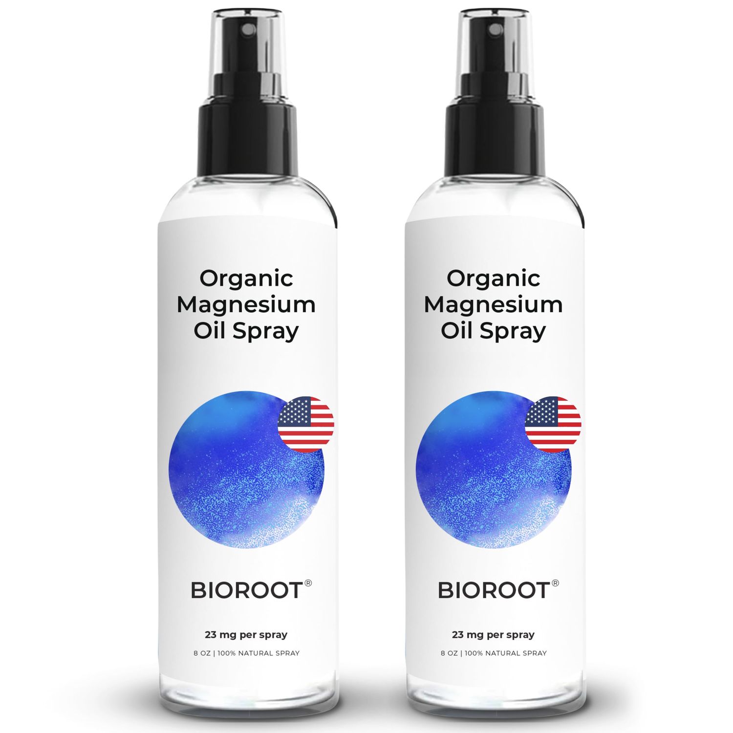 Organic Magnesium Spray - 8oz 2 Pack Fast Absorbent, 100 Pure Magnesium Oil Spray