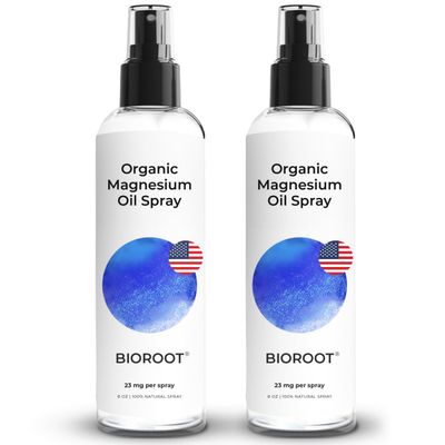 Organic Magnesium Spray - 8oz 2 Pack Fast Absorbent, 100 Pure Magnesium Oil Spray