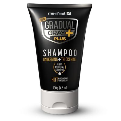 MENFIRST - Gradual Gray PLUS Shampoo - Darkening Thickening - Gray Hair Shampoo, Intense Pigment, Gray Coverage, Natural Finish, Easy 3-Min Application, 8 oz