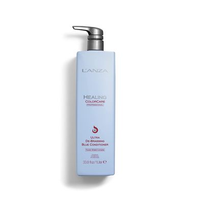 L&#39;ANZA Healing ColorCare Ultra De-Brassing Professional Blue Conditioner - Color Toning Haircare to Eliminate Unwanted Brassiness, Sulfate-free Formula (33.8 Fl Oz)