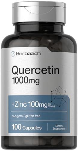 Horb ach Quercetin 1000mg Capsules with 100mg Zinc 100 Count Non-GMO, Gluten Free Supplement High Potency Formula