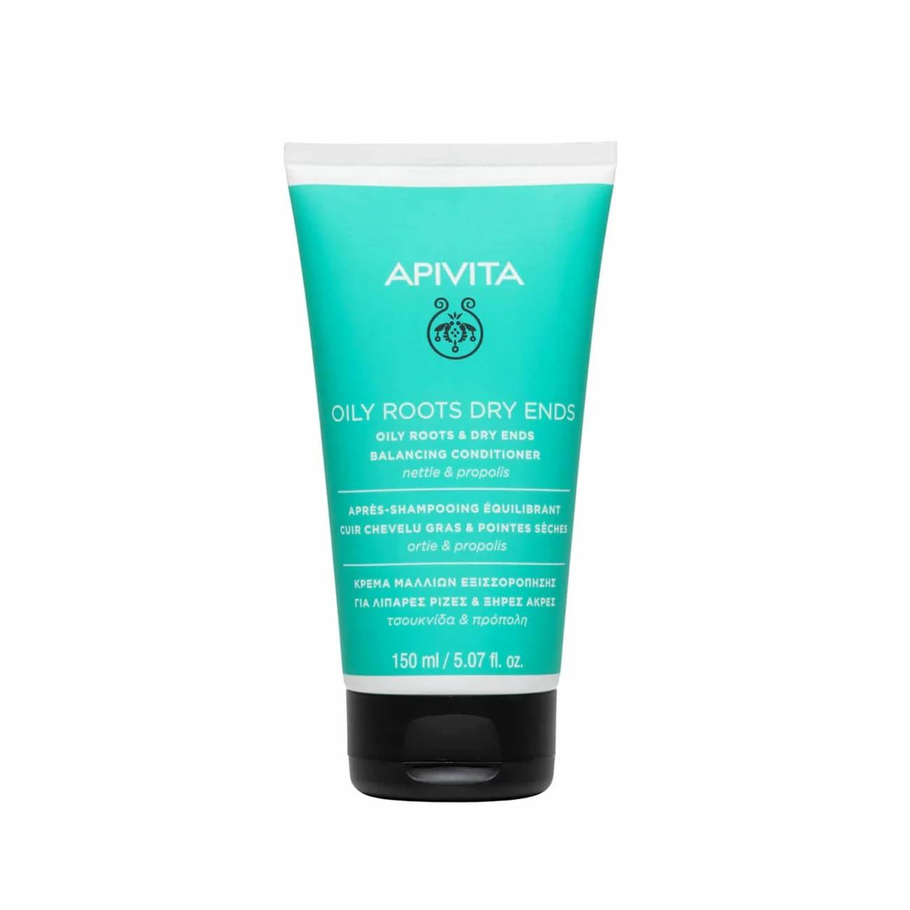 APIVITA Oily Roots Dry Ends Balancing Conditioner Balances, Hydrates Moisturizes Hair with Nettle Propolis, 150 mL 5.07 oz
