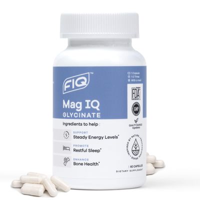 FIQ - Mag IQ Glycinate - Magnesium Bisglycinate Chelate TRAACS - High Absorption Magnesium Glycinate Supplement - Sleep, Daily Energy, Bone Wellness - 60 Capsules