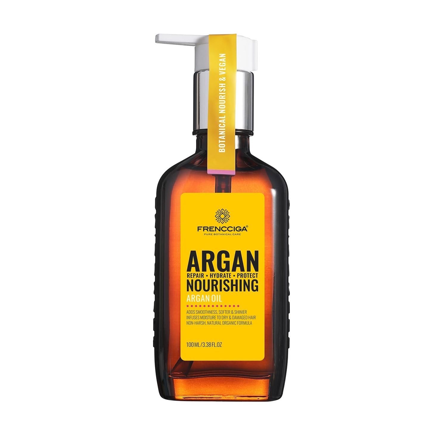 FRENCCIGA Moroccan Argan Oil for Hair Repairing, Leave-in Argan Hair Serum Treatment for Nourishing Dry Damaged hair 100ml