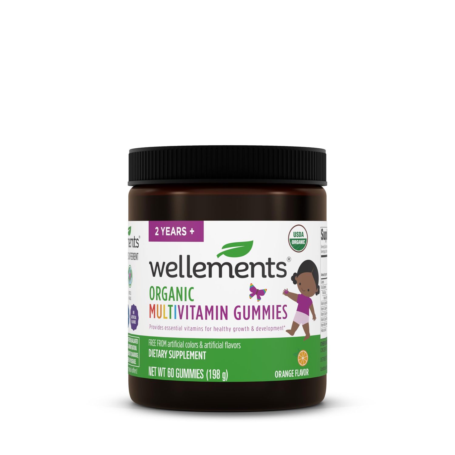 Wellements Organic Children&#39;s Multivitamin Gummies Essential Kids Vitamins for Healthy Growth Development Vitamin A, B, C, D, E Zinc, No Artificial Colors 3 Years , 60 Ct
