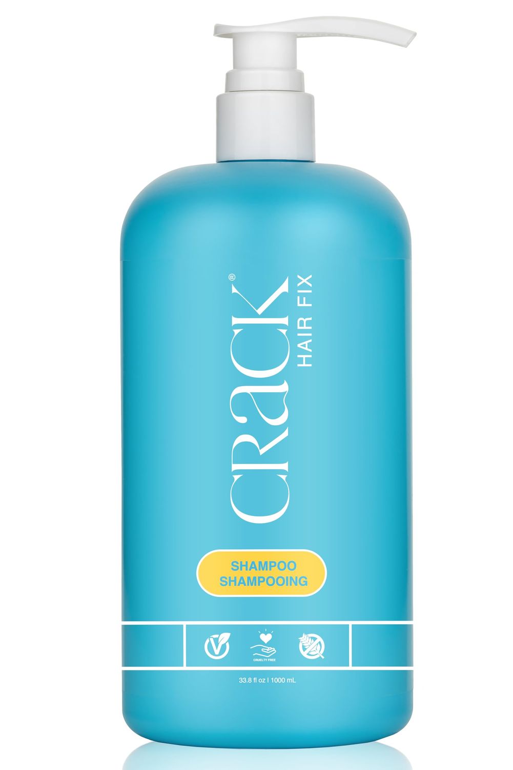 Crack HAIR FIX Shampoo with Pump Moisturizing Strengthening Sulfate-Free Formula Protects Against Dryness, Reduces Breakage Restores Shine 33.8 Oz 1000 mL