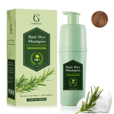 NCEPROHR Blonde Brown Rosemary Tea Tree Hair Color Dye Shampoo for Men Women, Long Lasting, 3 in 1 Works on Light Shade, 500ML