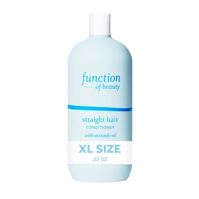 FUNCTION OF BEAUTY Straight Hair Conditioner, 22 oz - Formulated with Avocado Oil to Hydrate and Seal in Moisture, Sulfate-Free, Customizable Haircare