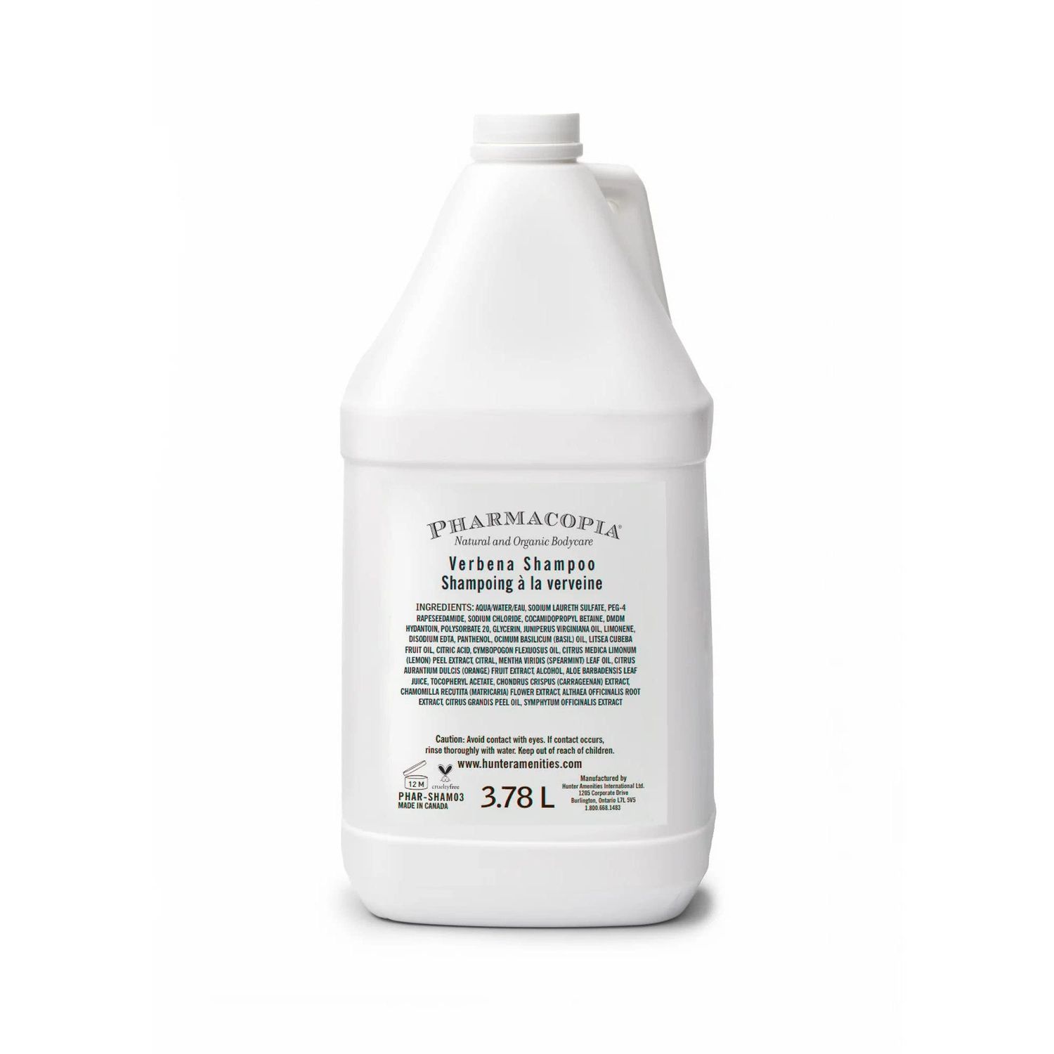 Pharmacopia Hotel Verbena Shampoo - Aromatherapy Hair Care with Natural Organic Ingredients - Vegan, Cruelty Free, Aromatic Shampoo, 128 oz