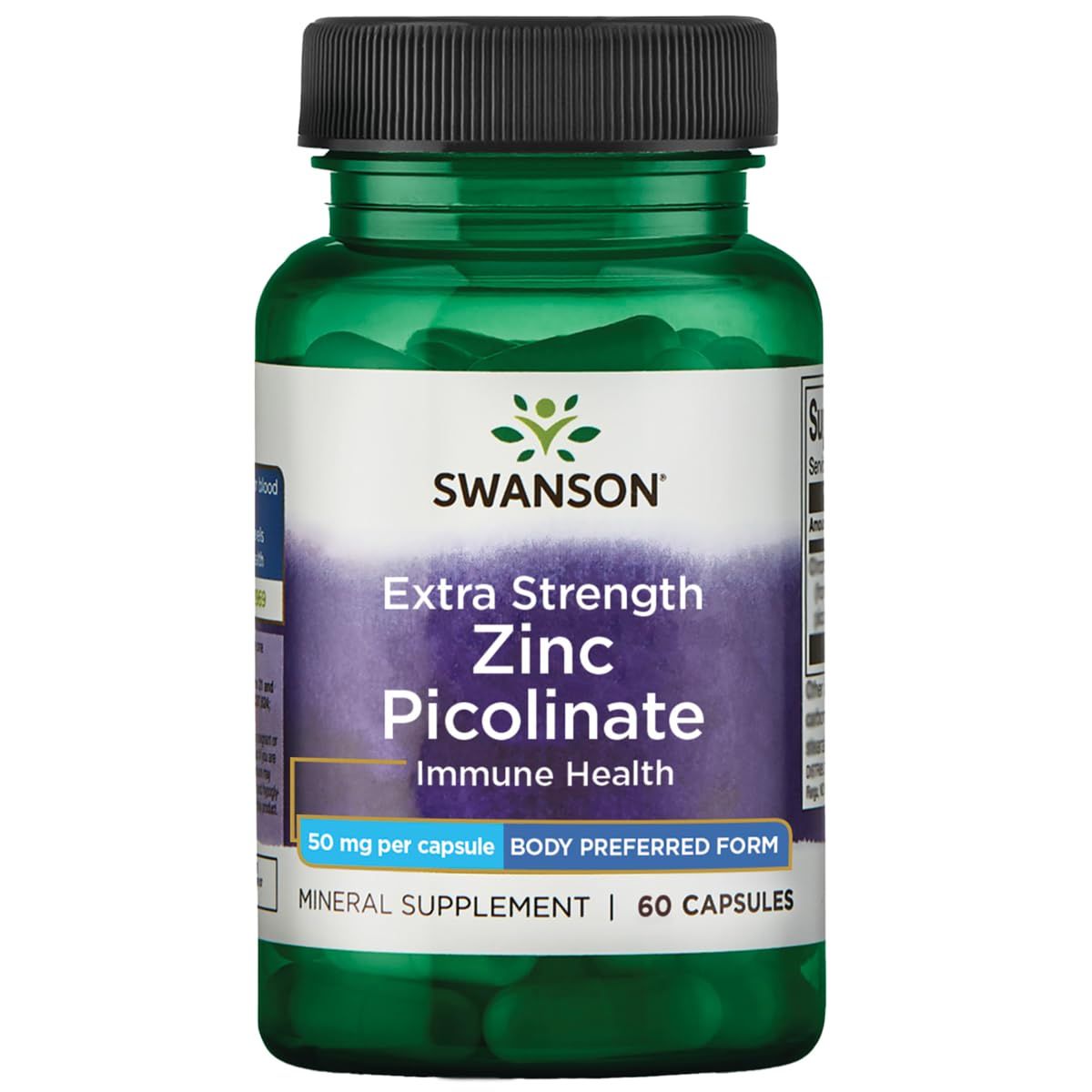 Swanson Extra Strength Zinc Picolinate - Body Preferred Form 50 mg 60 Caps