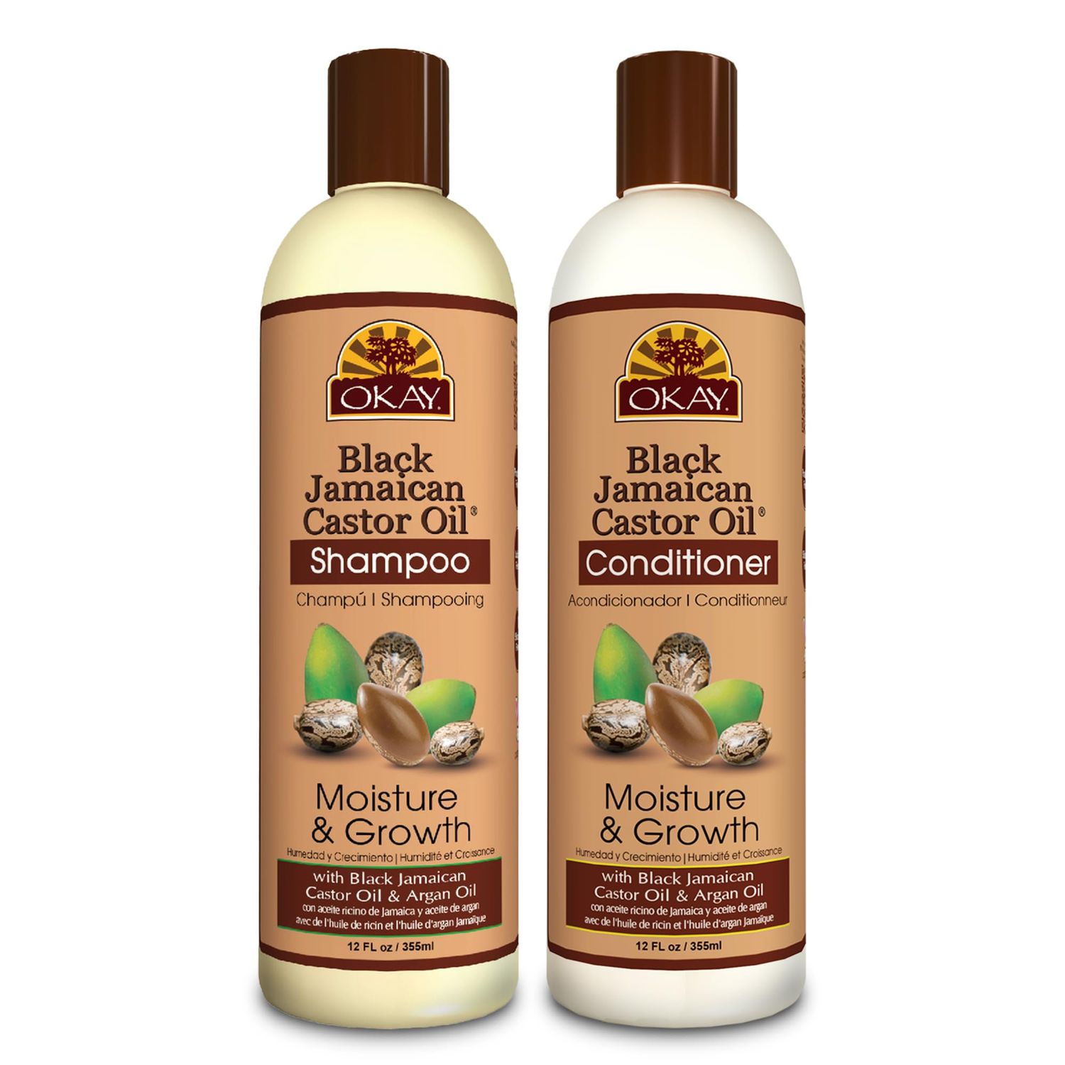 OKAY-Shampoo and Conditioner Black Jamaican Castor Oil Hair Care Set Moisture and Growth - Set Of 2