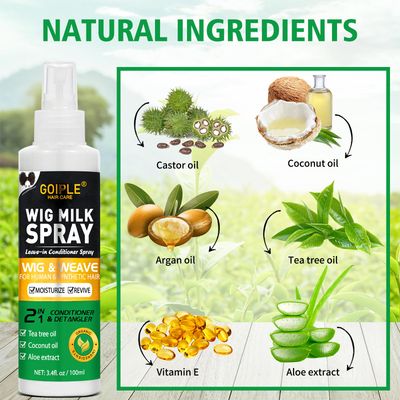 Lace Tint Mousse Wig Milk Spray for Synthetic Hair, Leave-in Conditioner Spray Conditioner Detangler Moisturizer, Wig Glue for Lace Front Wigs Strong Hold Hair Adhesive Wigs Accessory Essentials Kit