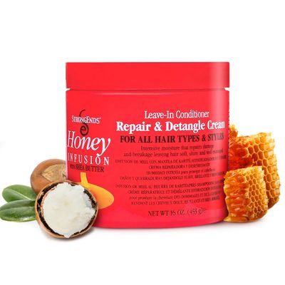 Biocare StrongEnds Moisturizing Leave-In Conditioner Detangler Cream, Miracle Repair for All Hair Types Hair Styles - Prevents Split Ends Breakage, Infused with Honey Shea Butter, 16 oz.