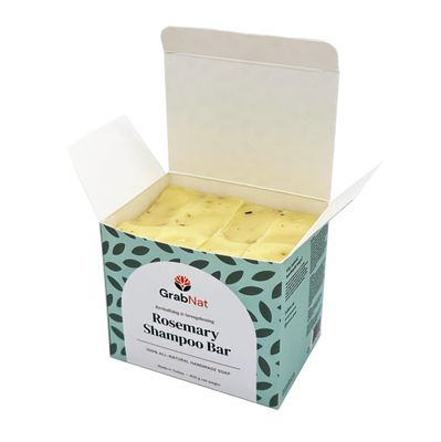 GrabNat All-Natural Rosemary Shampoo Bar - 4 Pack (100g each) Handcrafted, Sulfate-Free, Paraben-Free, Cruelty-Free WRosemary Extract Eco-Friendly Zero-Waste (4 x 3.5 oz)