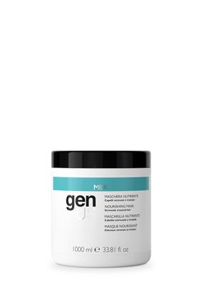Genus Milk Nourishing Hair Mask - Proteins for Treated Hair, Deep Hydration, Anti-Frizz, Strengthens and Softens, Improves Manageability and Shine - 1000ml