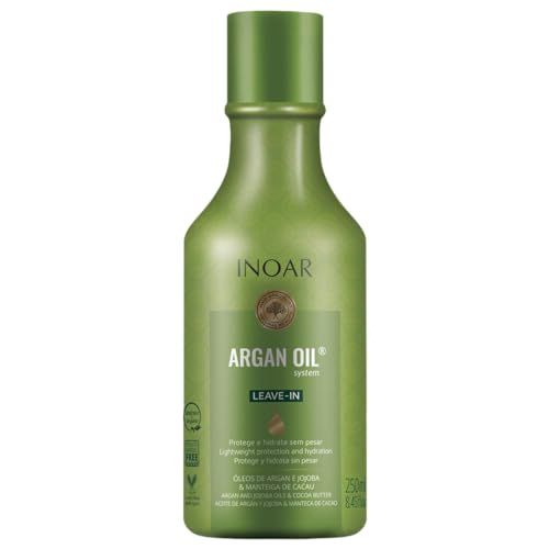 INOAR - Argan Oil Leave-in for Strengthening, Frizz Control, Adds Shine, Argan Oil, Leave IN Treatment, Repair Dry Damaged Hair, Vegan Hair Product, Cruelty Free Haircare for Men and Women (8.45 oz)