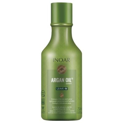 INOAR - Argan Oil Leave-in for Strengthening, Frizz Control, Adds Shine, Argan Oil, Leave IN Treatment, Repair Dry Damaged Hair, Vegan Hair Product, Cruelty Free Haircare for Men and Women (8.45 oz)