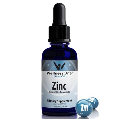 WellnessOne Ionic Liquid Zinc Drops for Immunity Support - Highly Absorbable Zinc Liquid Supplements for Kids Adults - USA Tested, Vegan, Non-GMO, Gluten-Free, 1.67 fl oz