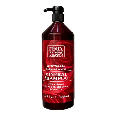 Dead Sea Collection Shampoo with Keratin - Hydrating Softening Hair Products with Dead Sea Minerals for All Hair Types (33.8 Fl. Oz.)