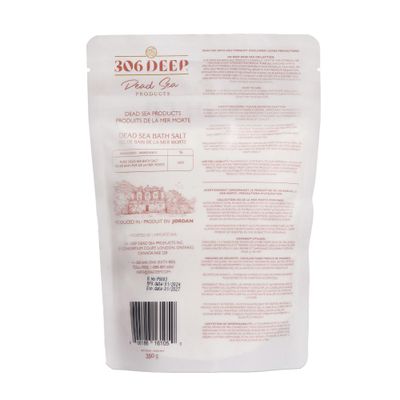 306 Deep Powder Dead Sea Salts for Soaking - 350 Grams of 0-1 mm 100 Dead Sea Salt Bath for Men and Women, Pure Bath Minerals with Magnesium, Zinc, Potassium for Soaks and Body Scrub