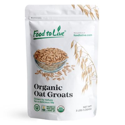 Food to Live Organic Steel Cut Oats, 3 Pounds - 100 Whole Grain Irish Oats, Non-GMO Cereal, Non-Irradiated, Vegan, Bulk, Product of the USA