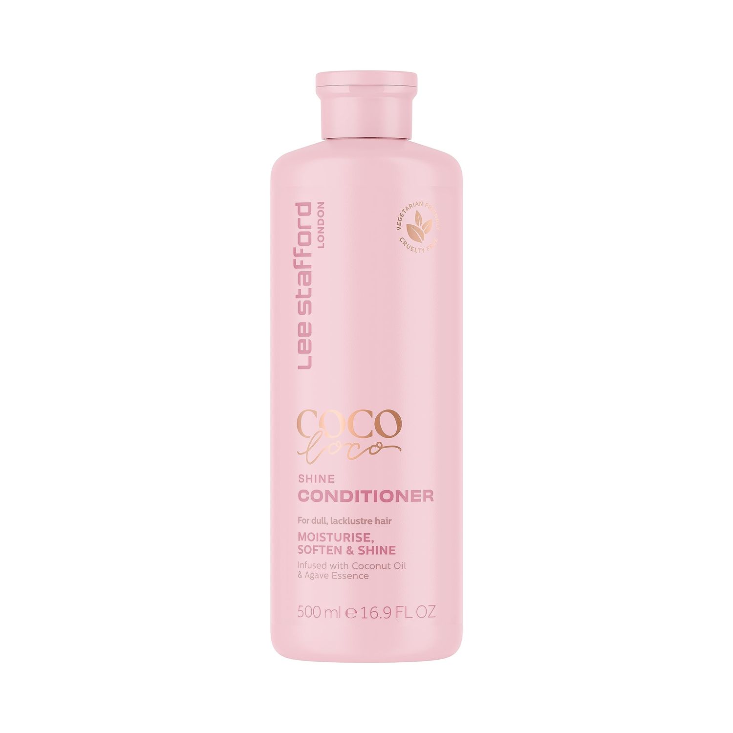 Lee Stafford Shine Conditioner Coco Loco Collection - Best Moisturizing Conditioner for Dry, Dull Hair, High Gloss Finish, Packed with Coconut Oil Agave Essence, 16.9 Fl Oz