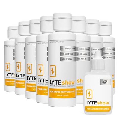 LyteLine Sugar-Free Electrolyte Supplement for Hydration and Immune Support - 8 Pack, 320 Servings - Keto Friendly - Zinc and Magnesium for Rapid Rehydration, Workout, Muscle Recovery, Energy - Vegan