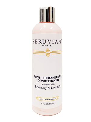 Peruvian white Mint Therapeutic Conditioner Enhanced with Rosemary Lavender (12 oz.)