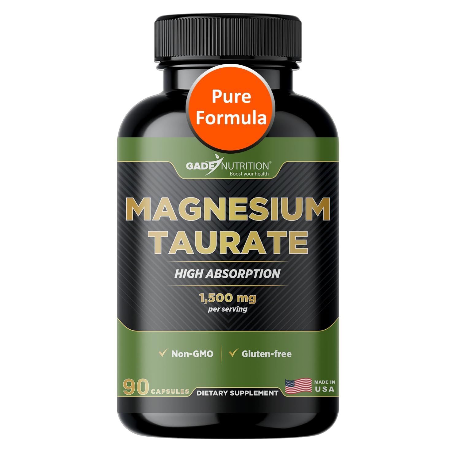 Gade Nutrition Pure Magnesium Taurate Calm Sleep Supplement Magnesium Supplement in Capsules Made in USA Great Magnesium Complex