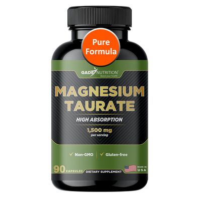 Gade Nutrition Pure Magnesium Taurate Calm Sleep Supplement Magnesium Supplement in Capsules Made in USA Great Magnesium Complex