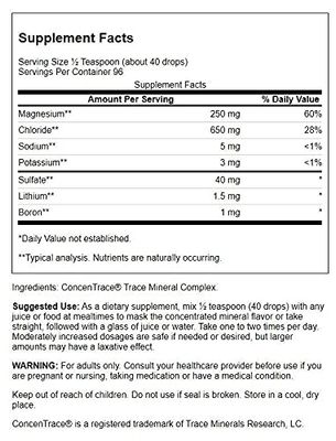 Swanson Concentrace Trace Mineral Drops 8oz-Complete Mineral Complex for Energy, Hydration, Electrolyte Balance Over 72 High Absorption Ionic Minerals Such As Magnesium, Potassium, Calcium (2 Pack)