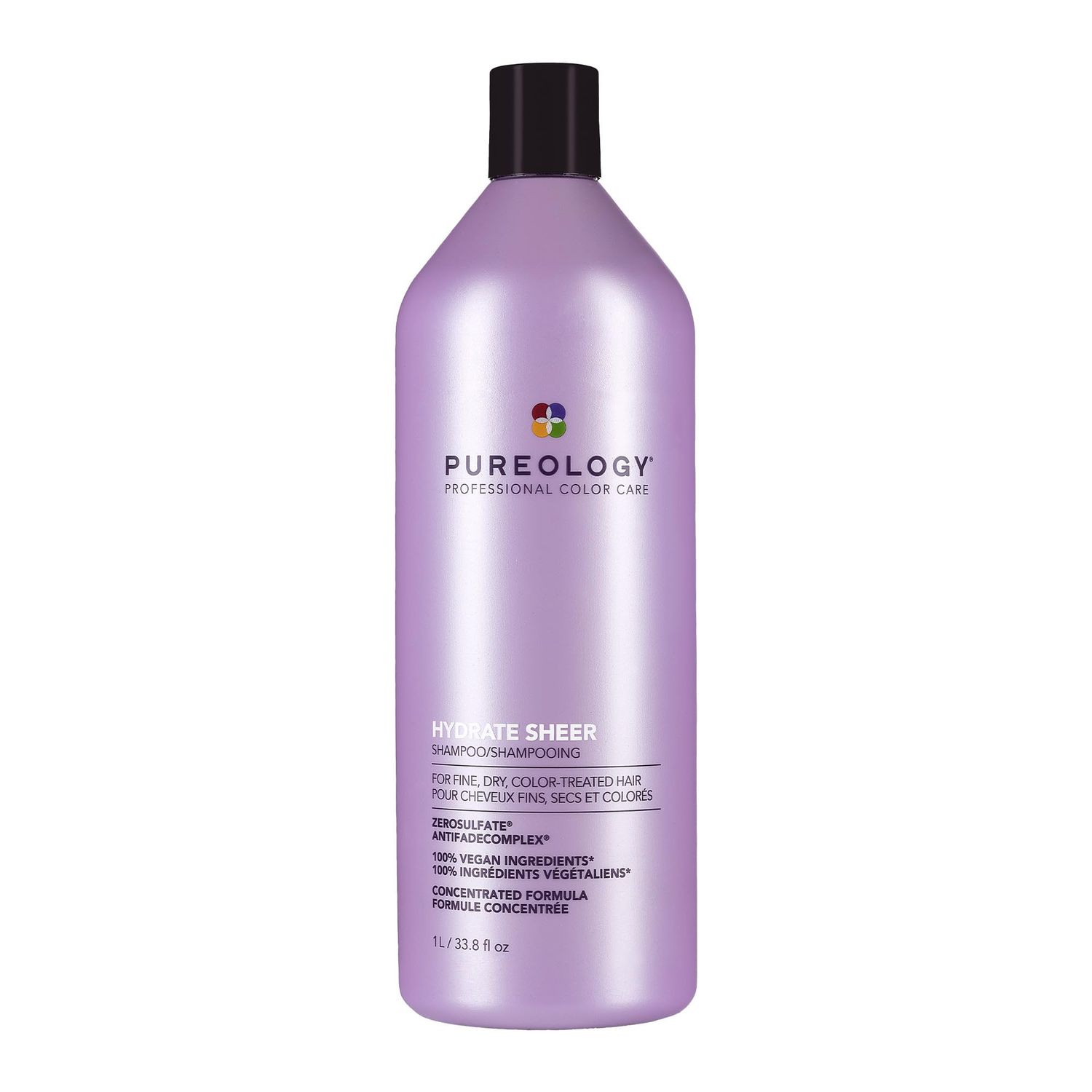 Pureology Hydrate Sheer Nourishing Shampoo For Fine, Dry Color Treated Hair Sulfate-Free Silicone-Free Vegan