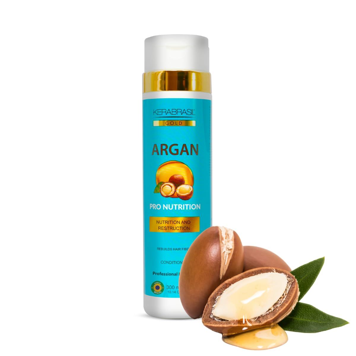 Kerabrasil Argan Oil Nourishing - Rich in Vitamins Essential Fatty Acids, Revitalizes Hair, Adds Shine and Softness, Keratin-Enriched for Stronger Hair (Conditioner)