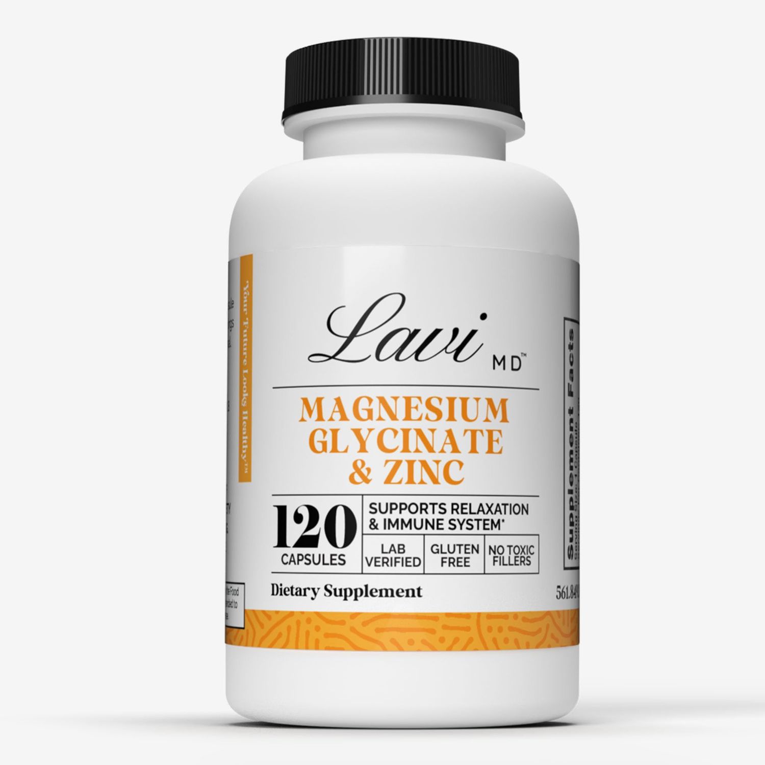 LaviMD Magnesium Glycinate Zinc - 120 Capsules - Better Sleep Support, Immune Support Muscle Recovery - Easy to Swallow - High Absorption Magnesium Glycinate with Zinc