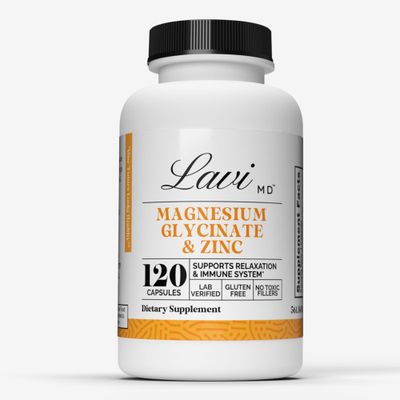LaviMD Magnesium Glycinate Zinc - 120 Capsules - Better Sleep Support, Immune Support Muscle Recovery - Easy to Swallow - High Absorption Magnesium Glycinate with Zinc