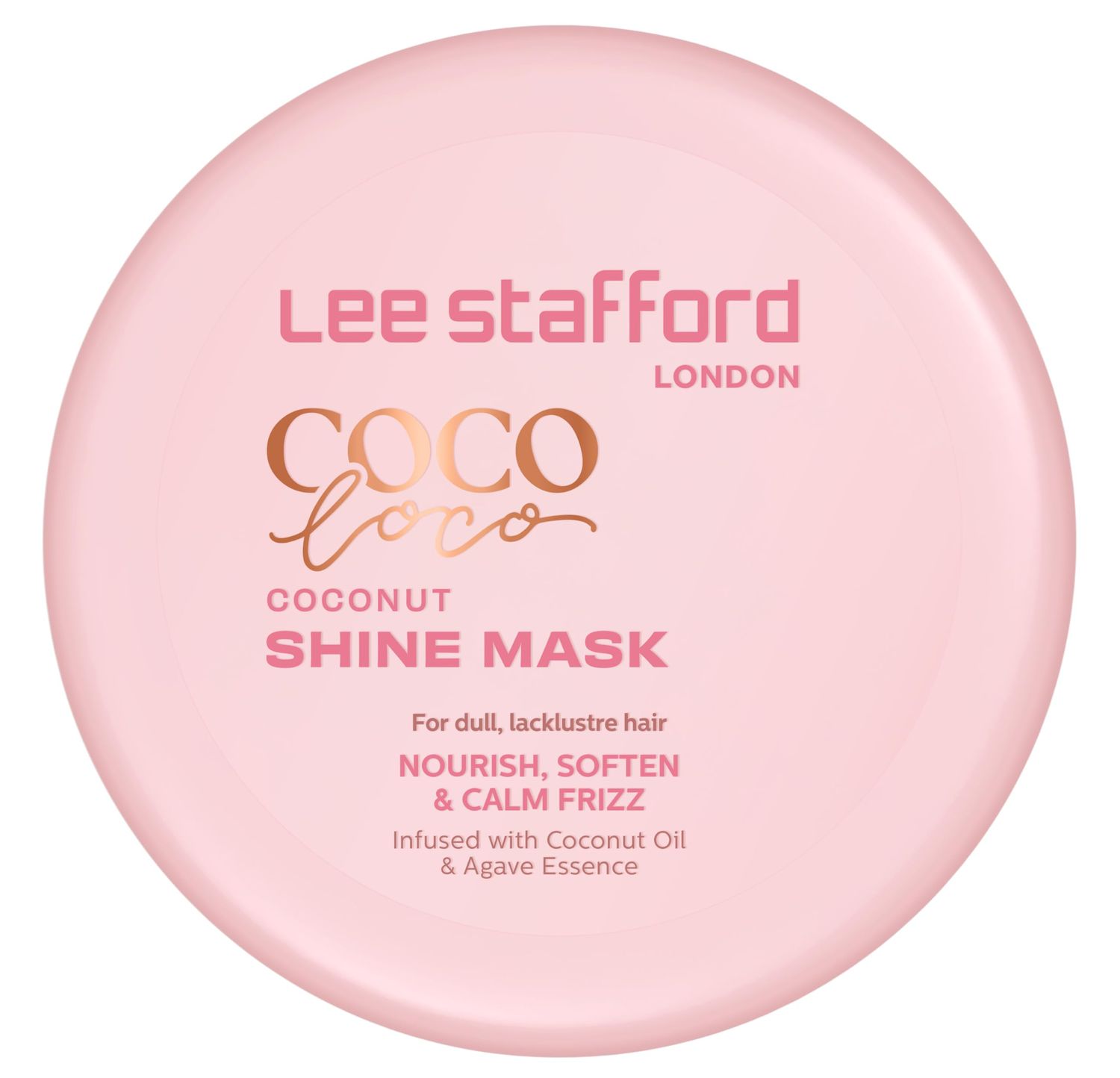 Lee Stafford Shine Hair Mask Coco Loco Collection - Deep Leave In Conditioning Treatment for Dry, Dull Damages Hair, Ultra Hydrating, Packed with Coconut Oil Agave Essence, 6.7 Fl Oz