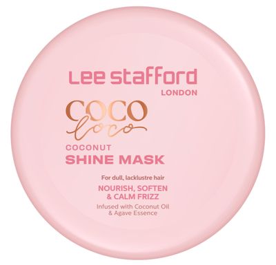 Lee Stafford Shine Hair Mask Coco Loco Collection - Deep Leave In Conditioning Treatment for Dry, Dull Damages Hair, Ultra Hydrating, Packed with Coconut Oil Agave Essence, 6.7 Fl Oz
