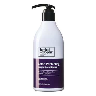 16.9 Fl Oz Purple Conditioner, Toning Conditioner for Blonde Gray Hair, Eliminates Brassy and Yellow Tones, Infused with Cocos Nucifera Oil for Both Men Women, Free of Sulfate, Parabens and Gluten