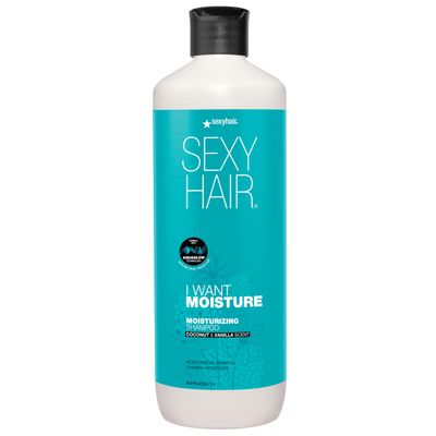 SEXYHAIR I WANT MOISTURE Shampoo, 33.8oz Tames Frizz Increases Shine by 60 All Hair Types