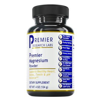 Premier Research Labs Magnesium Powder - Magnesium Lactate Supplement, Magnesium Powder for Sleep Health, 400 mg Per Serving, for Men Women - 4 oz