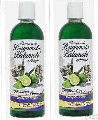 AUKAR Shampoo Bergamota y Batamote 500ml 16.9oz Hair Growth, Strong Hair SET OF 2 SHAMPOOS-BEAUTY EXPERTS