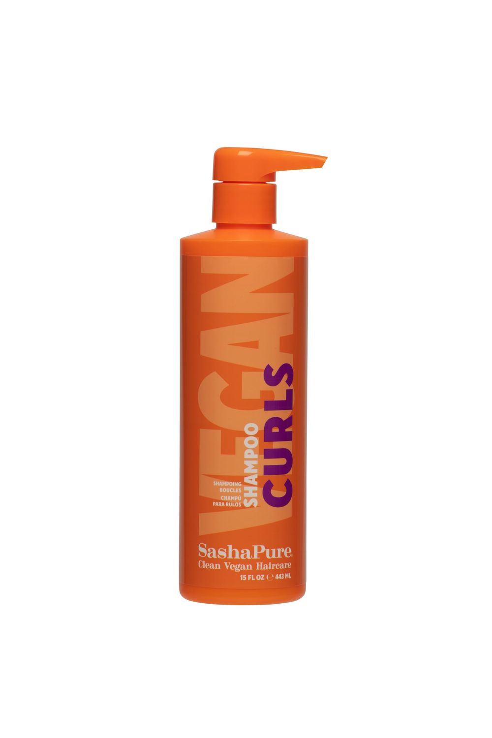 Sashapure Curls Shampoo with Organic Sacha Inchi Oil for Bouncy, Healthy-Looking Curls, Protects Hair from Heat Damage and Controls Frizz, Sulfate-Free with Coconut Oil 15 Fl Oz