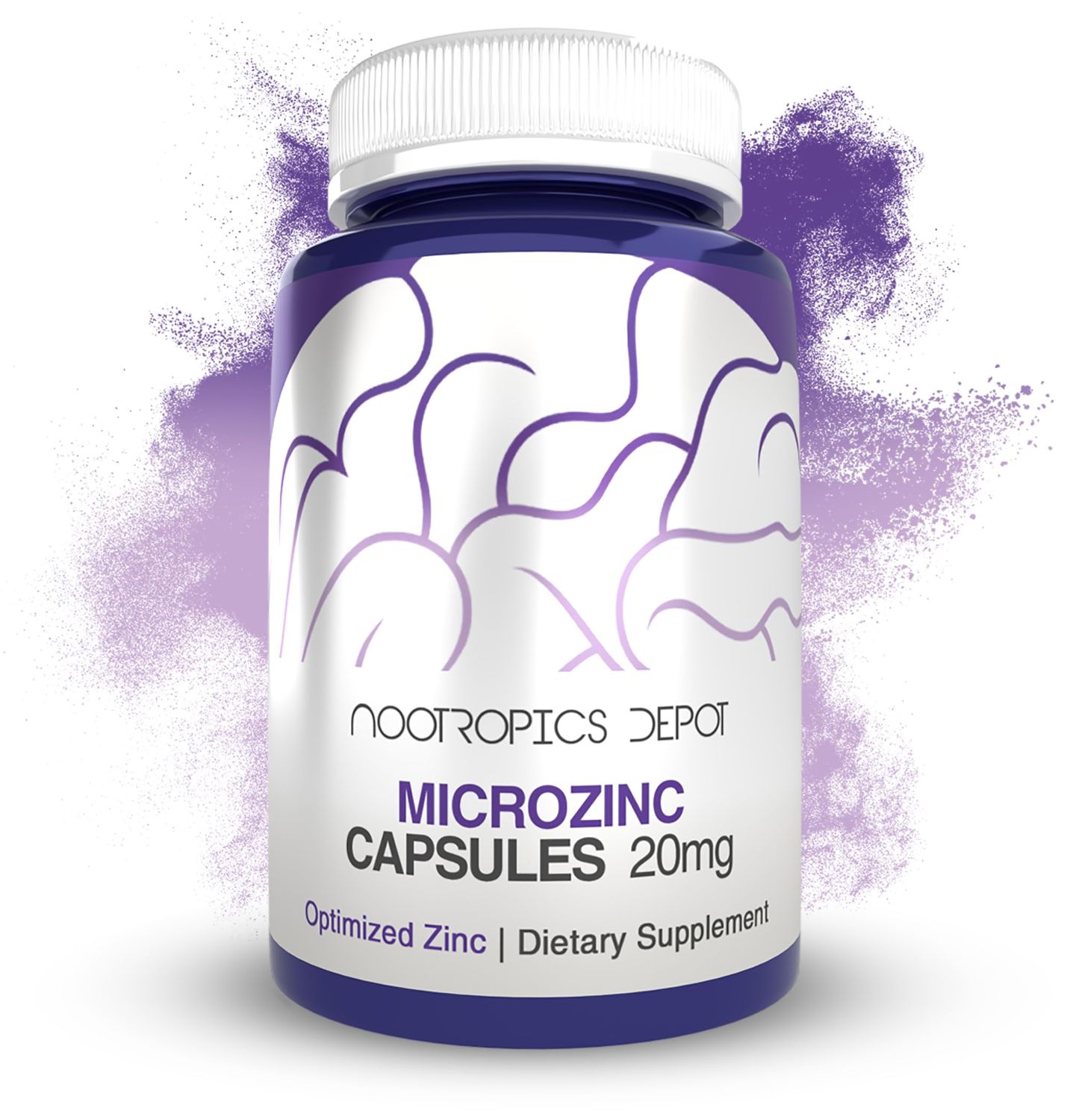 Nootropics Depot MicroZinc Capsules 20mg Optimized Zinc Supplement 30 Count
